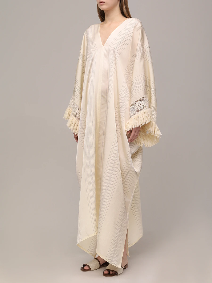 Платье из вискозы LORENA ANTONIAZZI R2575AB84A/4925 2030 Светло- Полоска  Фото 4