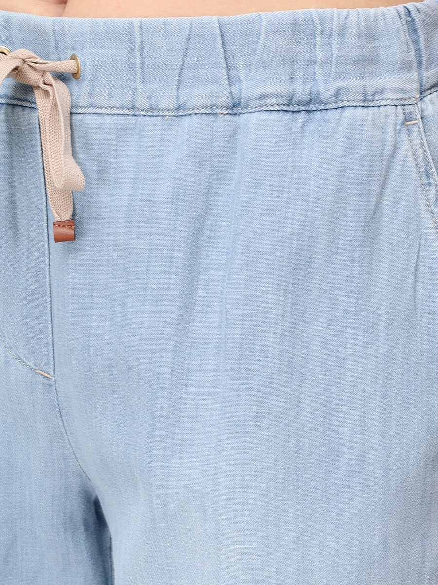 Брюки из хлопка и льна LORENA ANTONIAZZI E2539PA80O/9651 501 Голубой  Фото 5