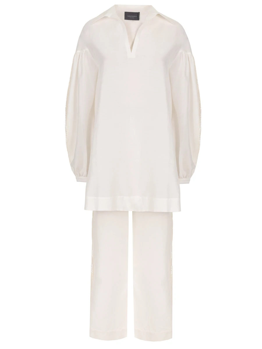 Костюм из хлопка и шелка LORENA ANTONIAZZI R2578CA52A/ R2578PA94B/4573 101 Белый 