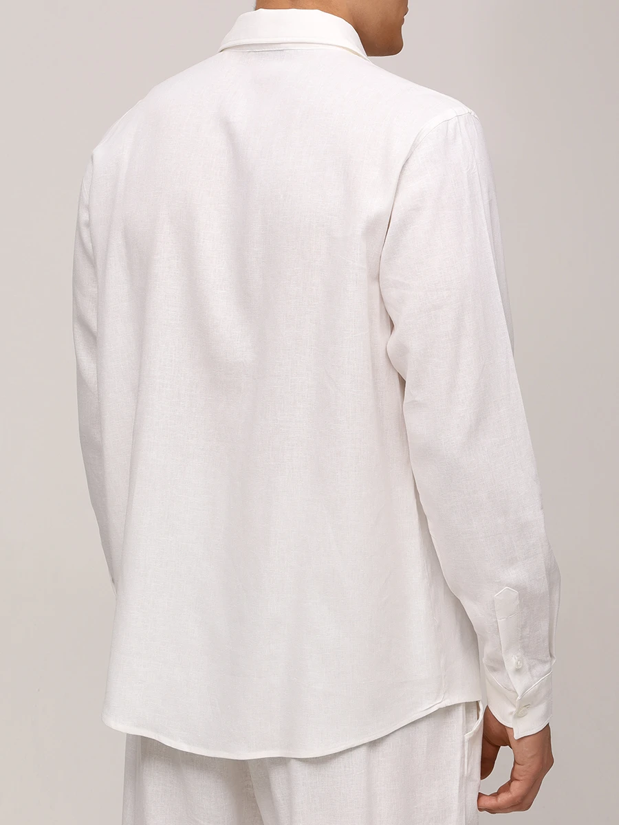 Рубашка из вискозы и льна HINNOMINATE HMABM01347 BIANCO Белый  Фото 3