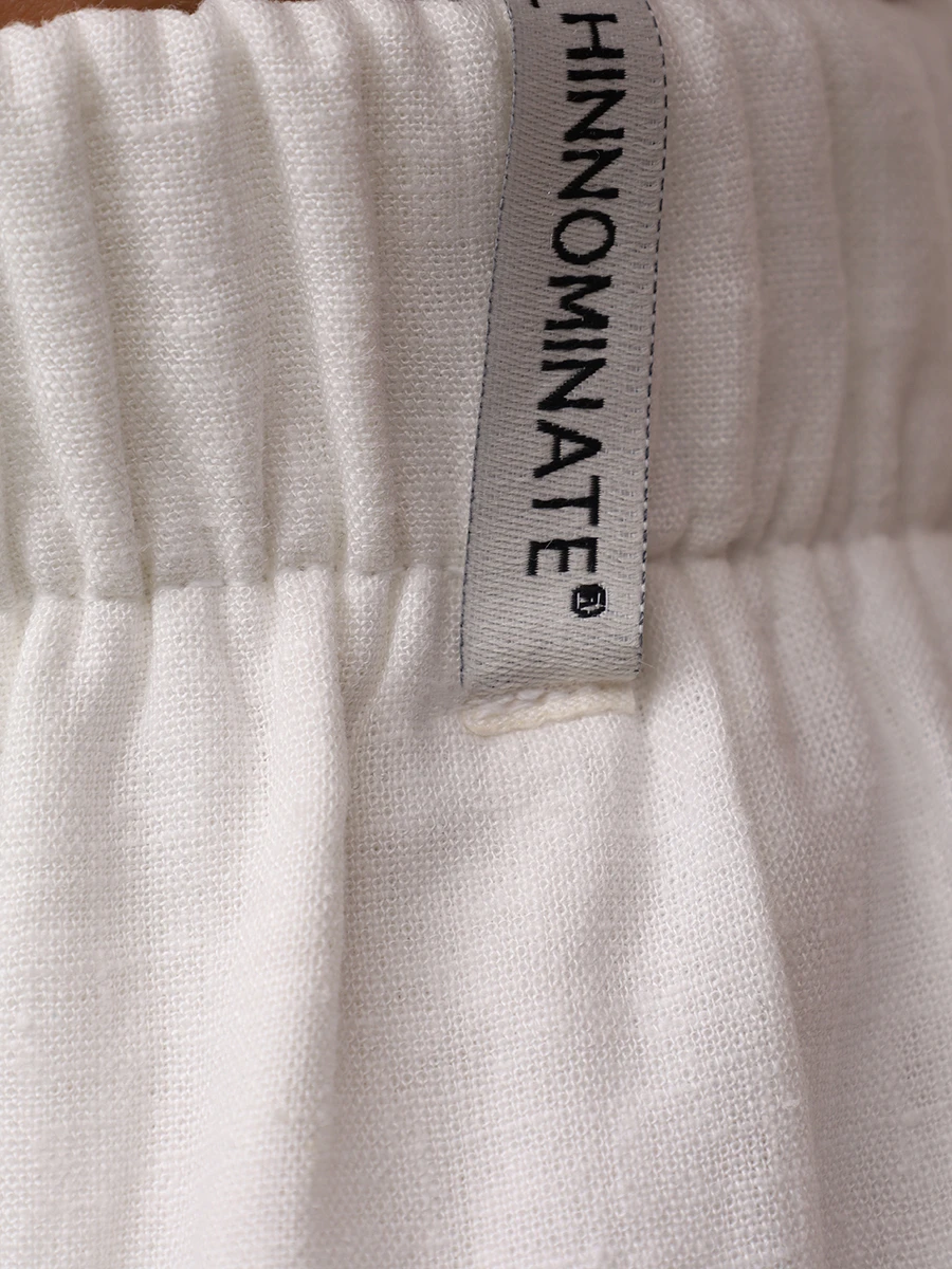 Брюки из вискозы и льна HINNOMINATE HMABW01852 BIANCO Белый  Фото 6