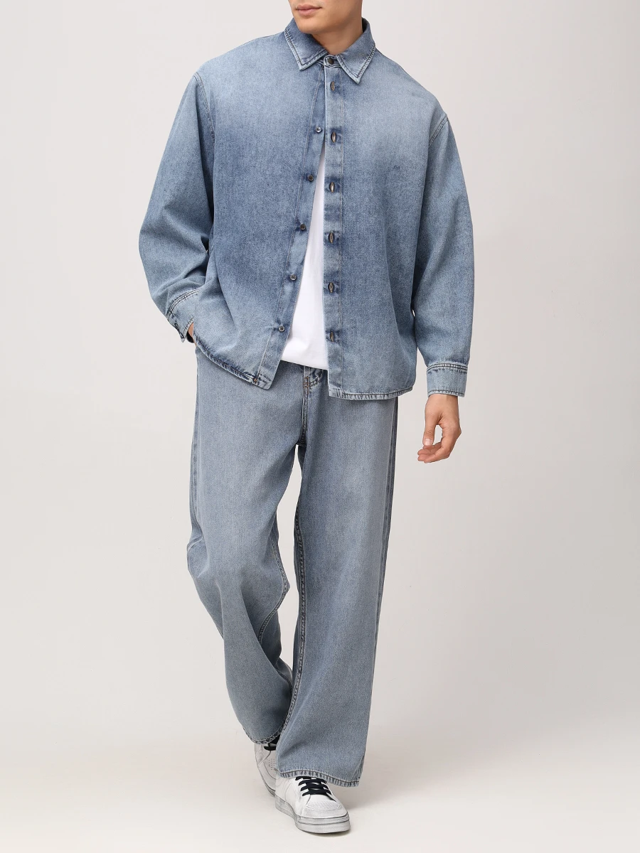 Джинсы Regular Fit из хлопка и лиоцелла DARKPARK MTR39 TBL01W021 Синий  Фото 2