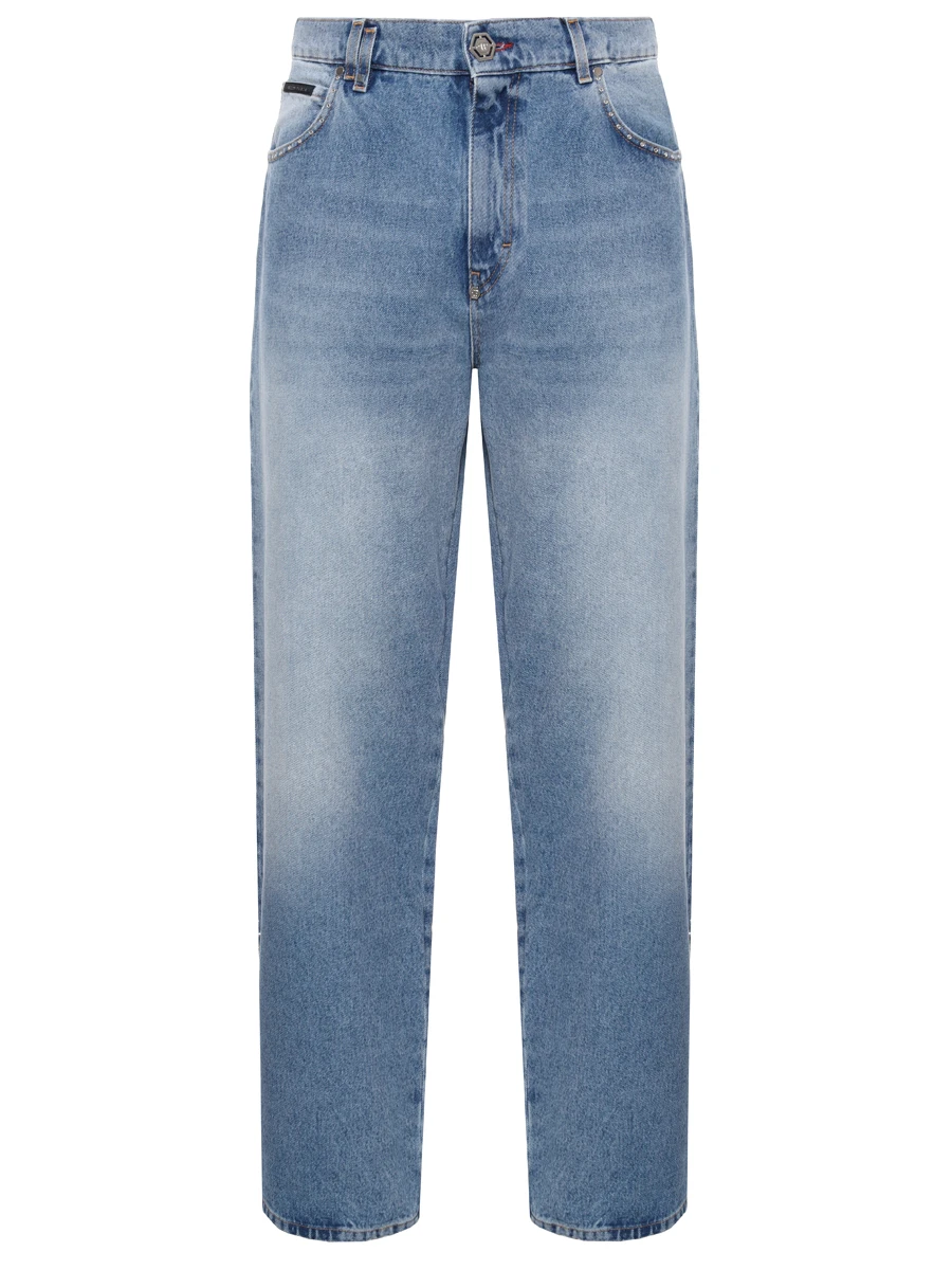Джинсы Regular Fit хлопковые PHILIPP PLEIN MDT4039/07FR Голубой 