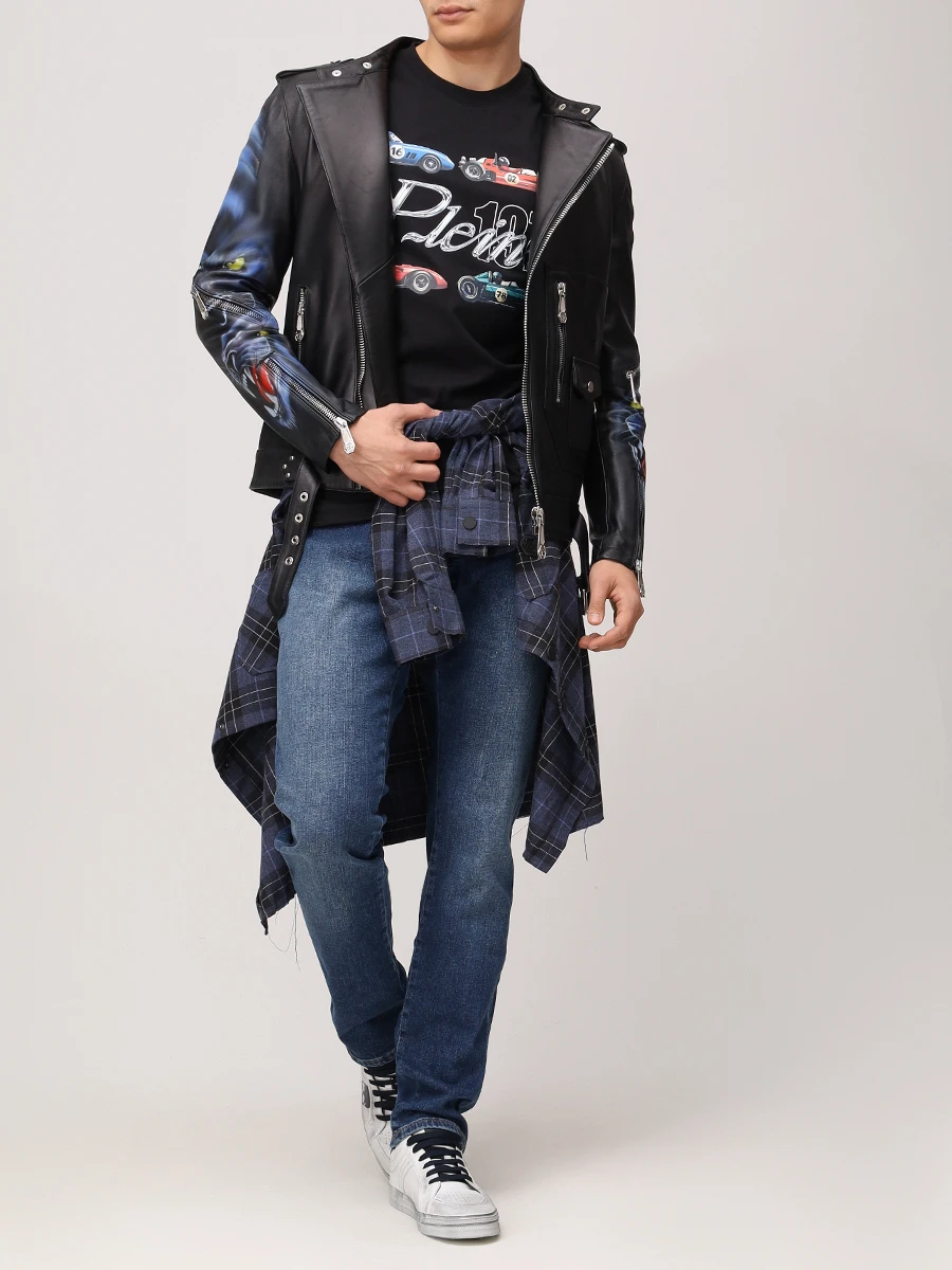 Джинсы Regular Fit хлопковые PHILIPP PLEIN MDT4016/08HS Деним  Фото 2