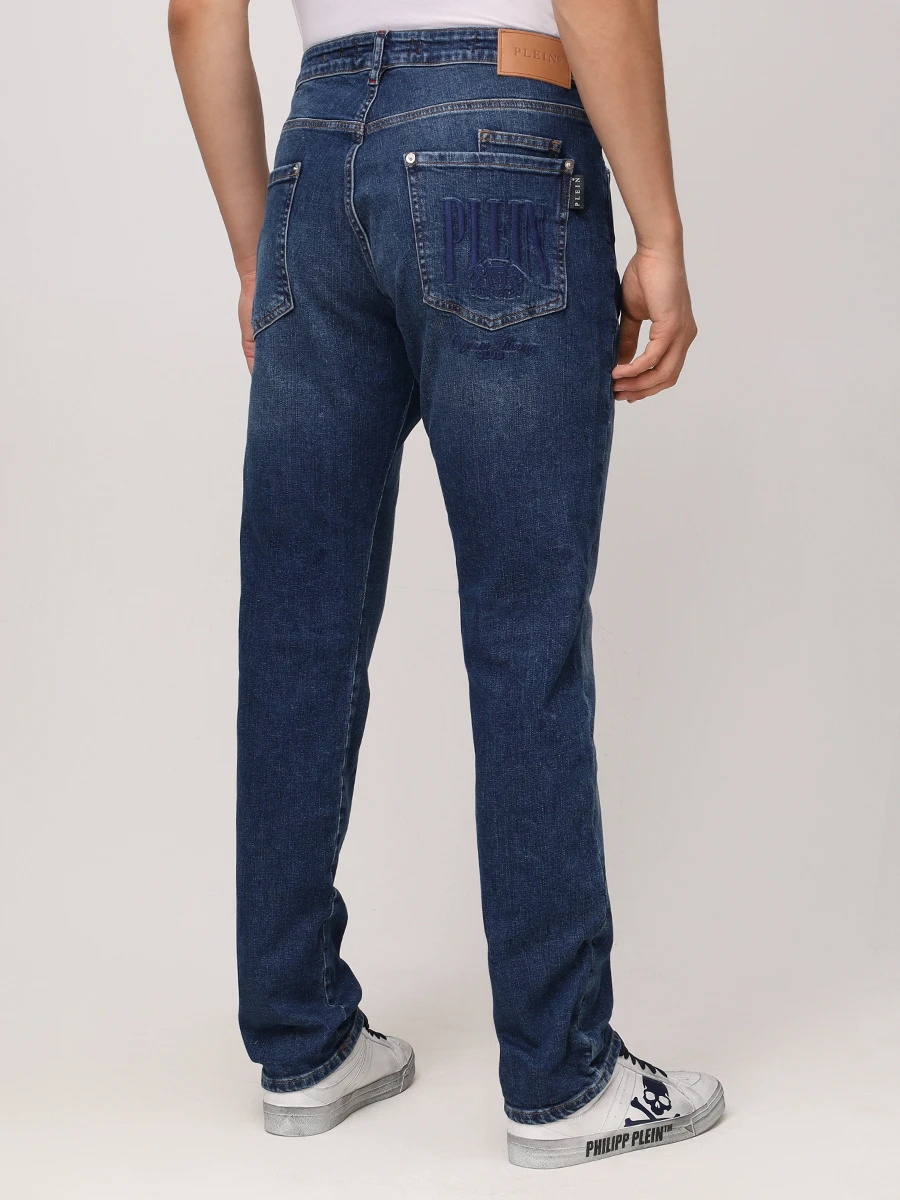 Джинсы Regular Fit хлопковые PHILIPP PLEIN MDT4016/08HS Деним  Фото 3