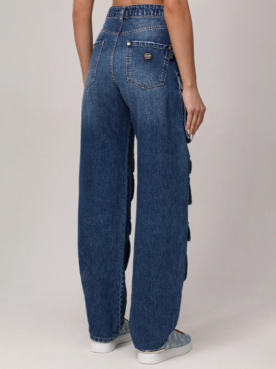Джинсы-карго хлопковые PHILIPP PLEIN WDT2764/08HS Деним  Фото 3