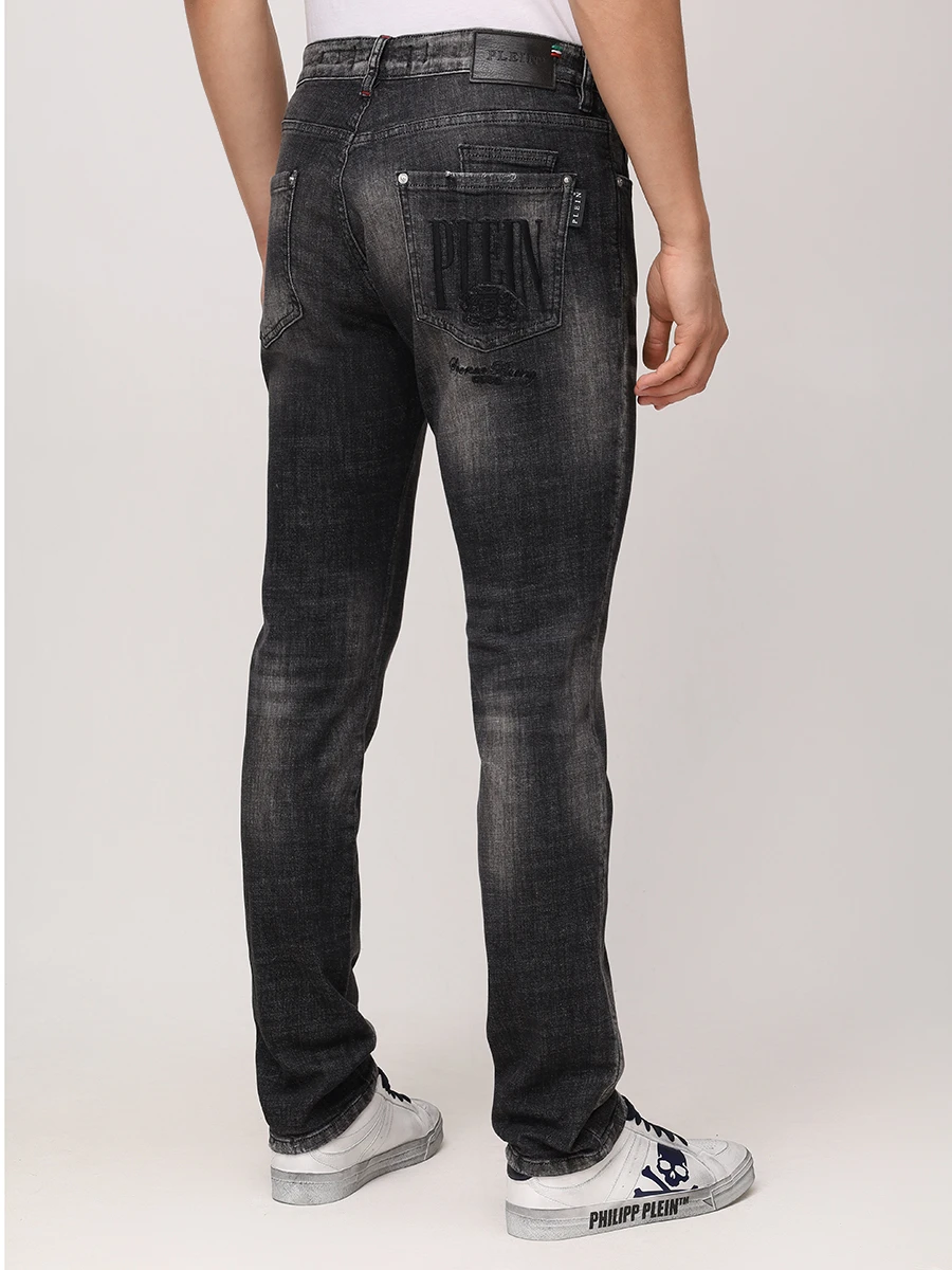 Джинсы Slim Fit хлопковые PHILIPP PLEIN MDT4016/02RX Серый  Фото 3