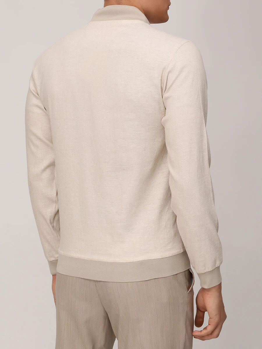 Бомбер льняной KITON UGO001H0921605000 Бежевый  Фото 3