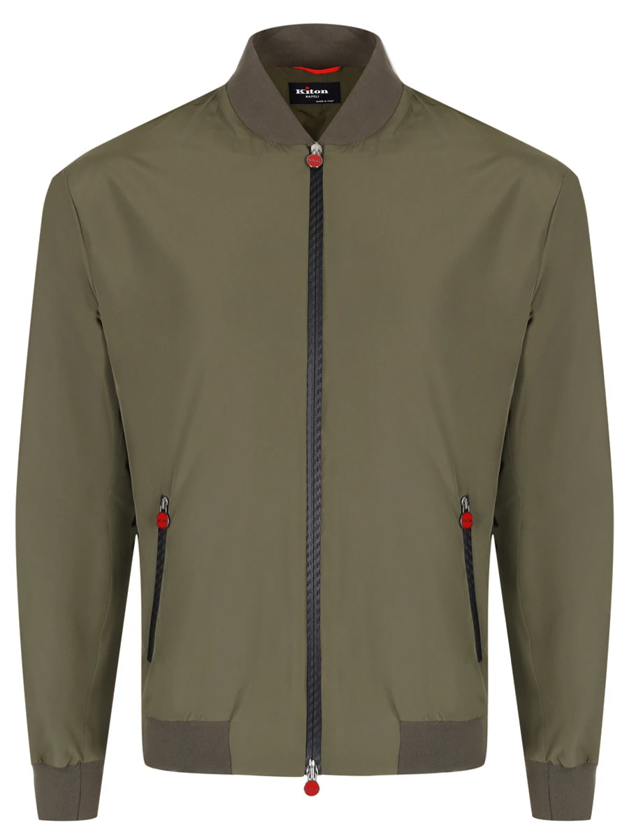Бомбер однотонный KITON UBLMSEAK0750F08002 Зеленый 