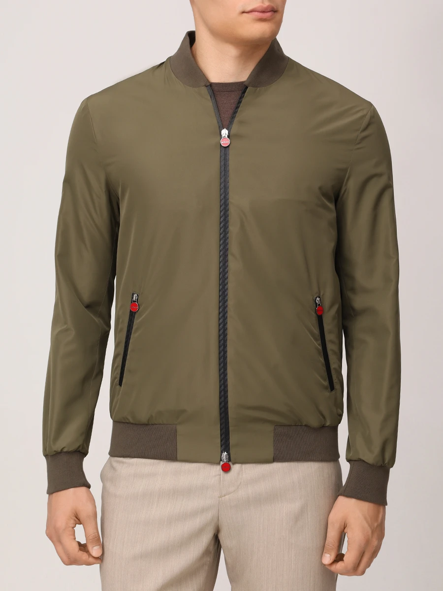 Бомбер однотонный KITON UBLMSEAK0750F08002 Зеленый  Фото 4