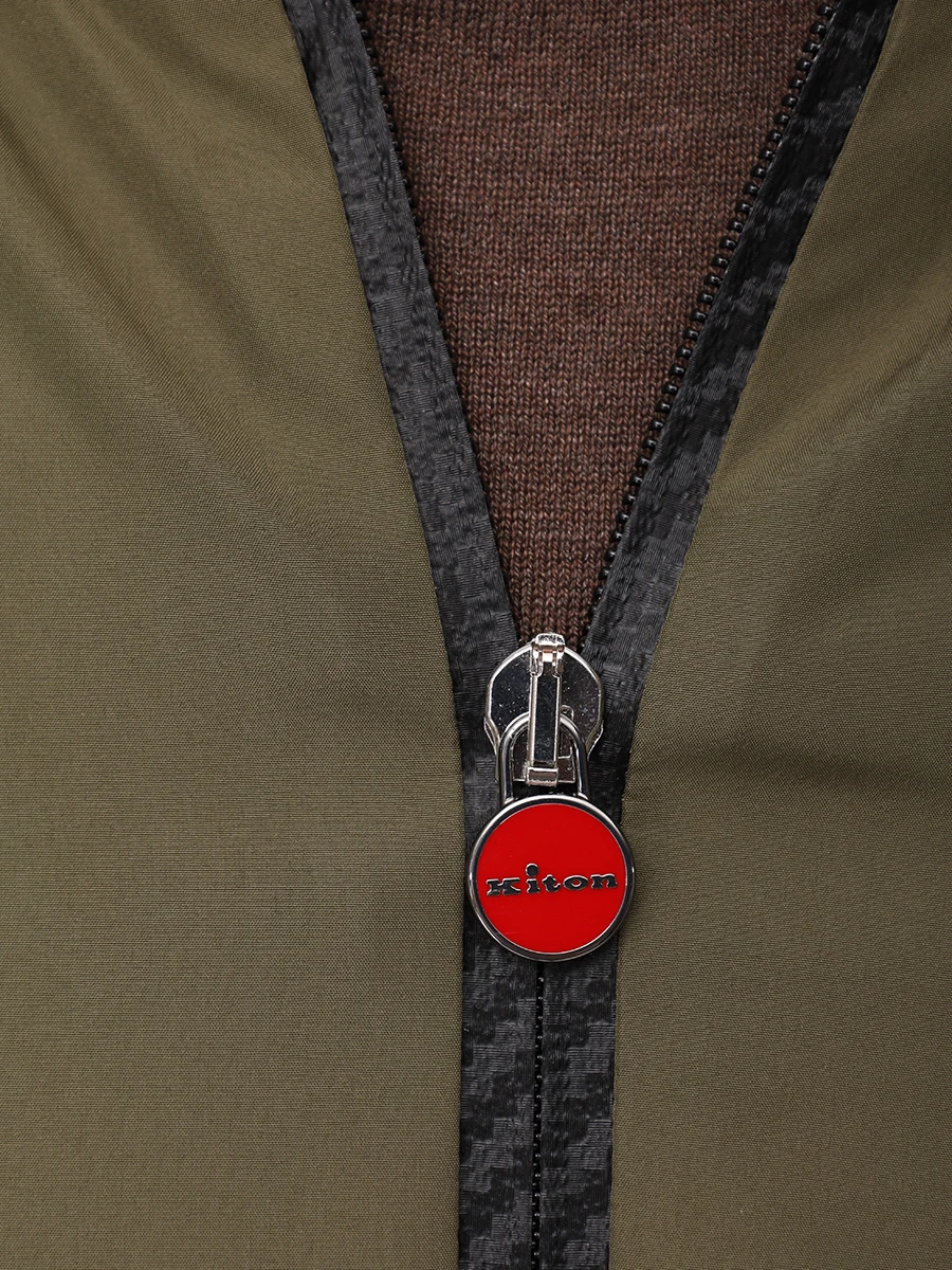 Бомбер однотонный KITON UBLMSEAK0750F08002 Зеленый  Фото 6