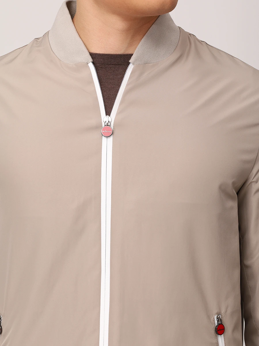 Бомбер однотонный KITON UBLMSEAK0750F07003 Бежевый  Фото 5