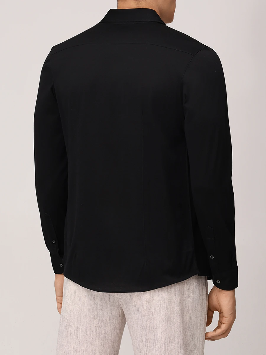 Рубашка Slim Fit хлопковая BARBA 74001/60510/0099 Черный  Фото 3