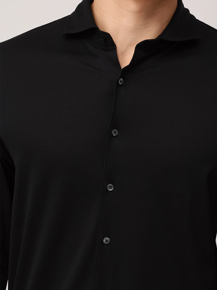 Рубашка Slim Fit хлопковая BARBA 74001/60510/0099 Черный  Фото 5