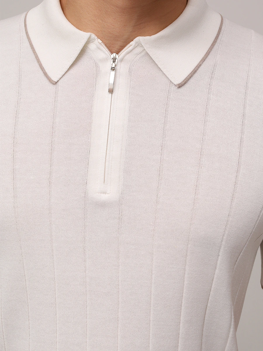 Поло шелковое BARBA 23510/43528/0005 Белый  Фото 5