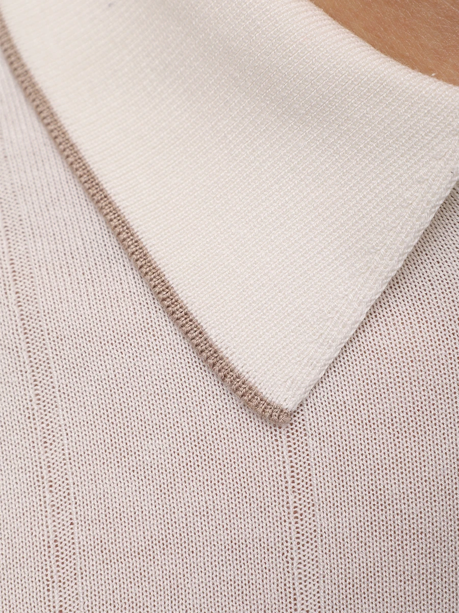 Поло шелковое BARBA 23510/43528/0005 Белый  Фото 6