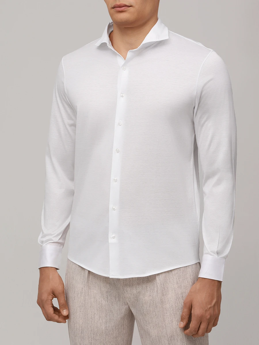 Рубашка Slim Fit хлопковая BARBA 74001/60510/0001 Белый  Фото 4