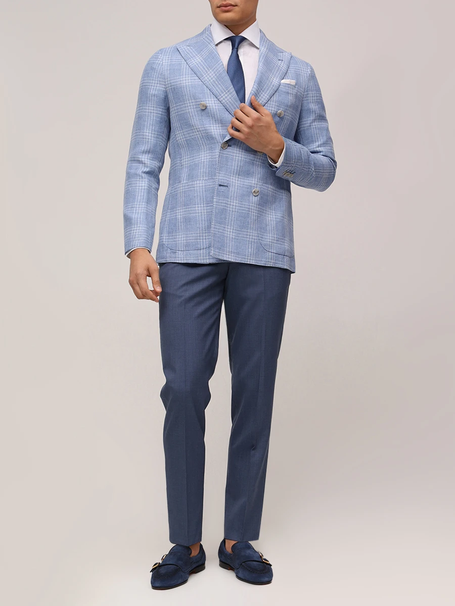 Рубашка из хлопка и льна BARBA D2U13P0147129/0001 Белый  Фото 2