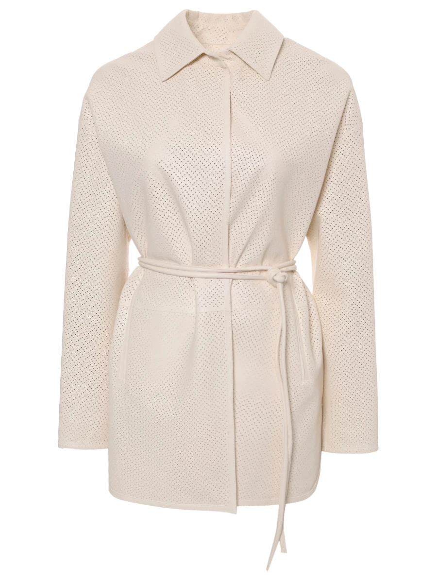 

Куртка кожаная, Кремовый, D59672K0919F01004