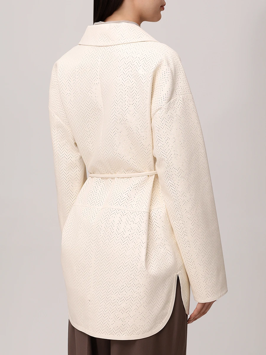 

Куртка кожаная, Кремовый, D59672K0919F01004