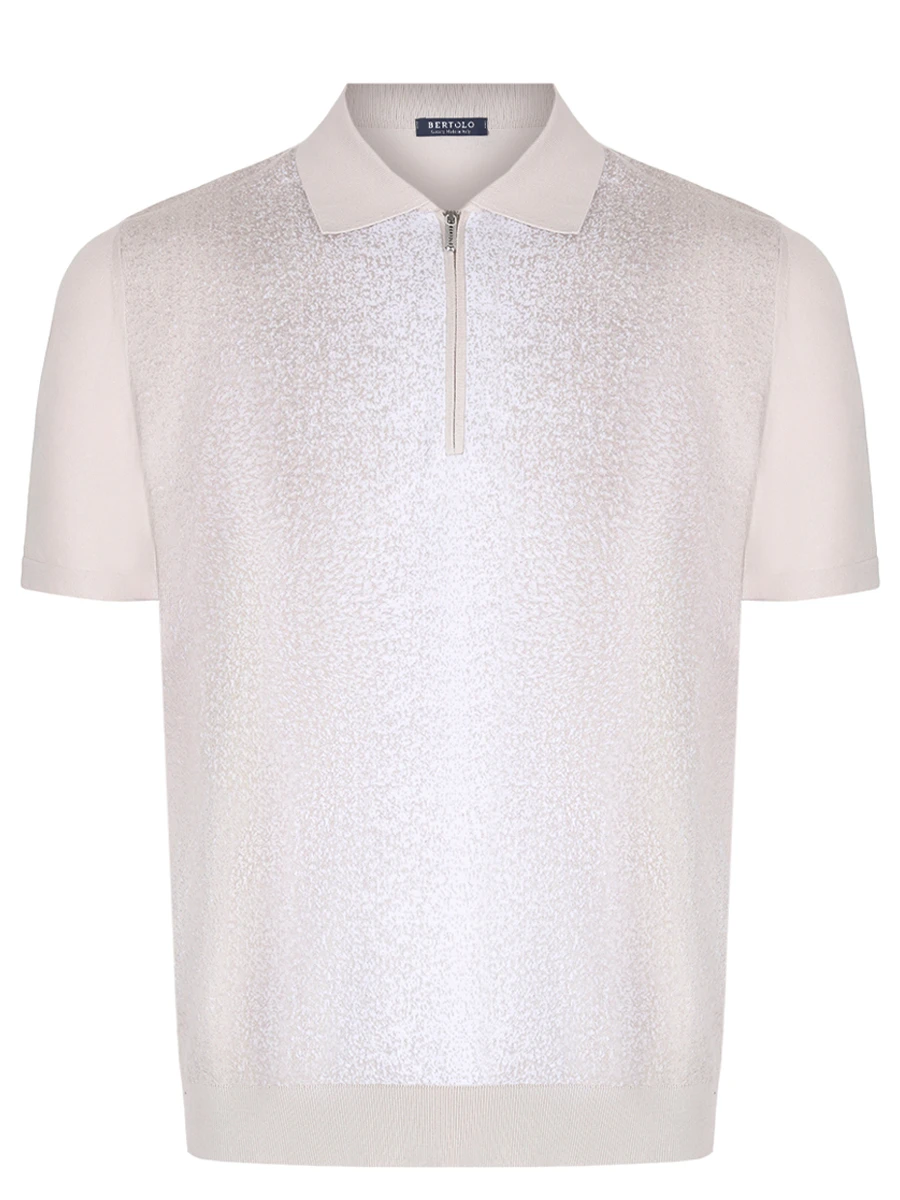 Поло из хлопка и шелка BERTOLO LUXURY MENSWEAR 902452/002472/0081 Бежевый 