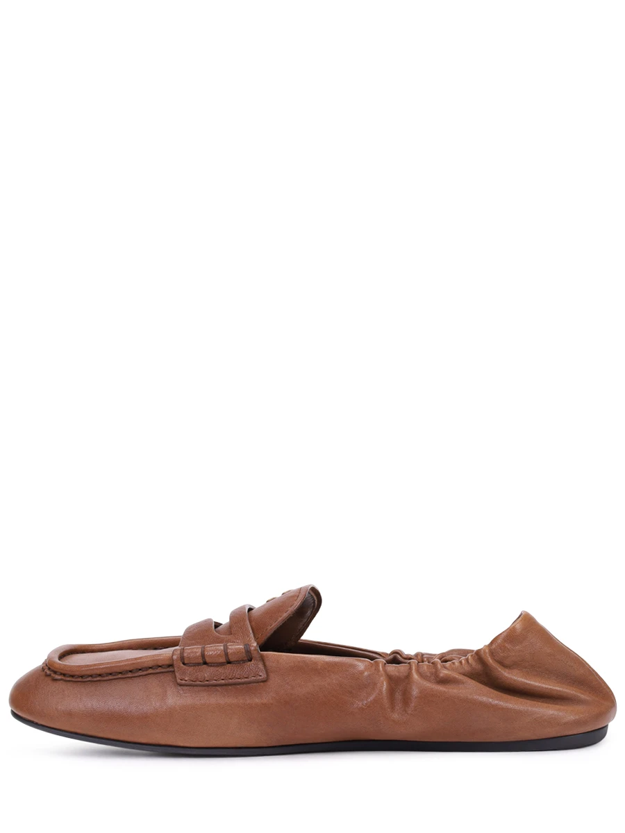 Мокасины кожаные MIU MIU 5D341EF005EFX F0316 Коричневый  Фото 3