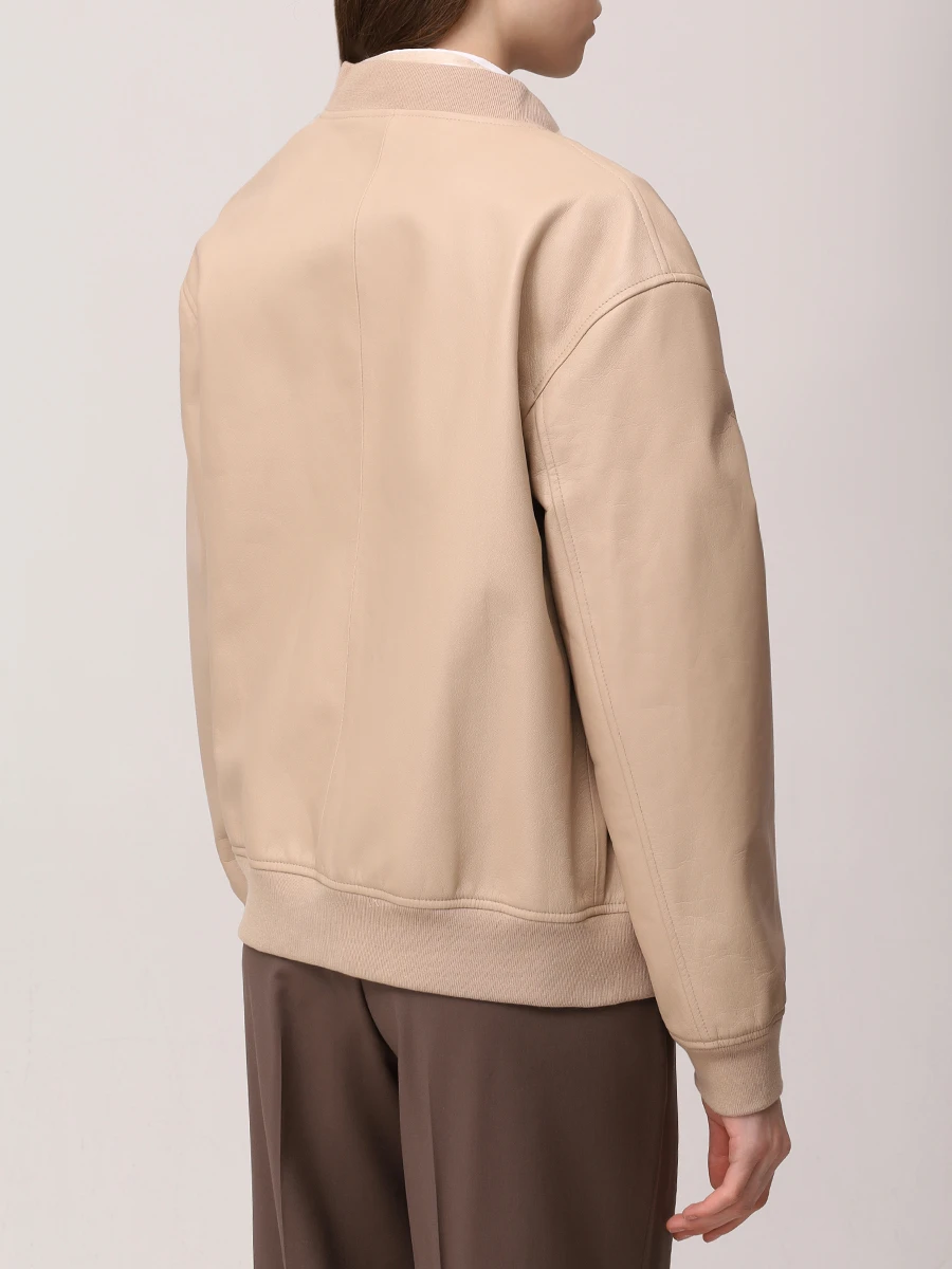 Куртка кожаная KITON D59674K0920F029 Бежевый  Фото 3