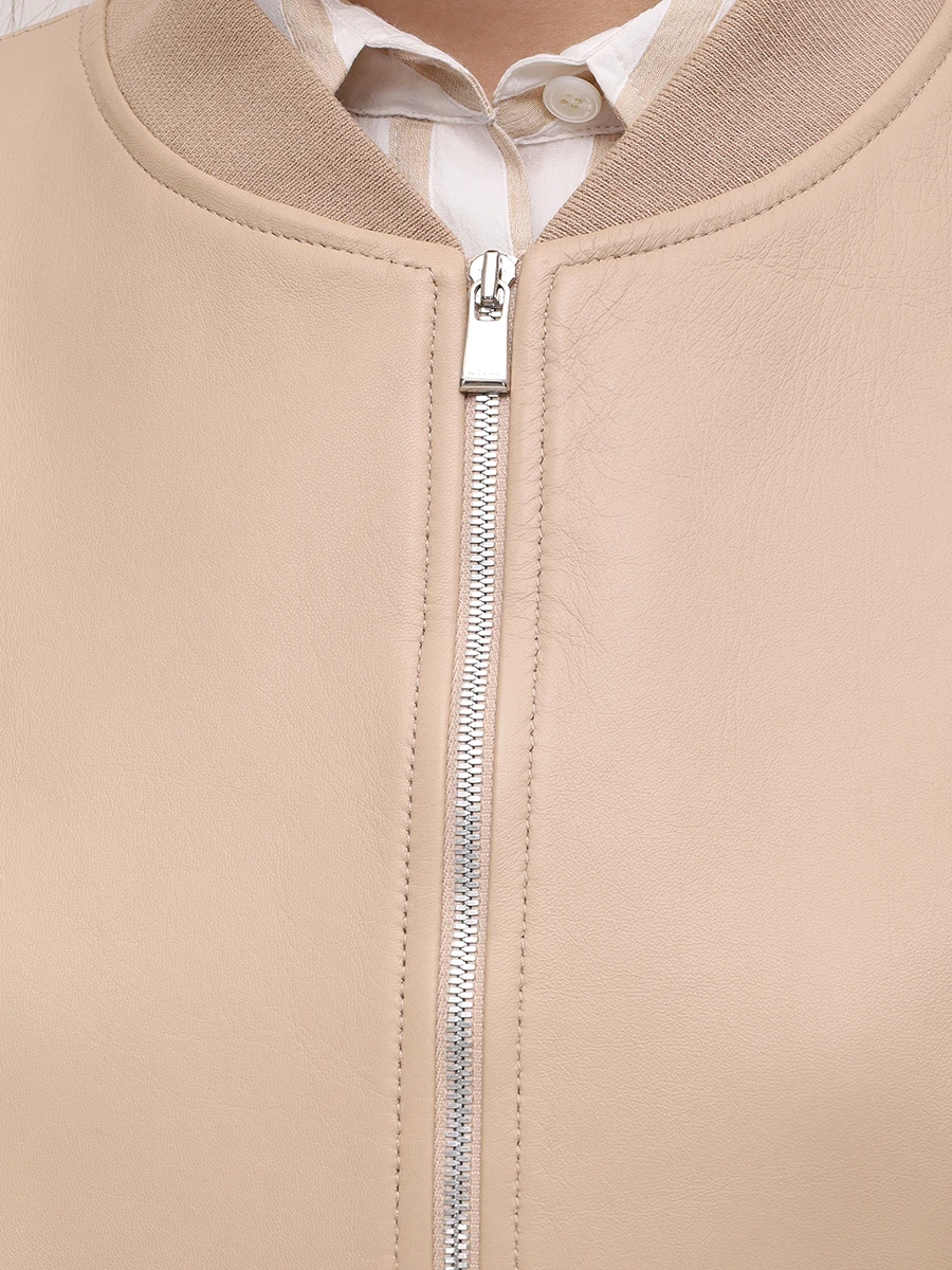 Куртка кожаная KITON D59674K0920F029 Бежевый  Фото 5