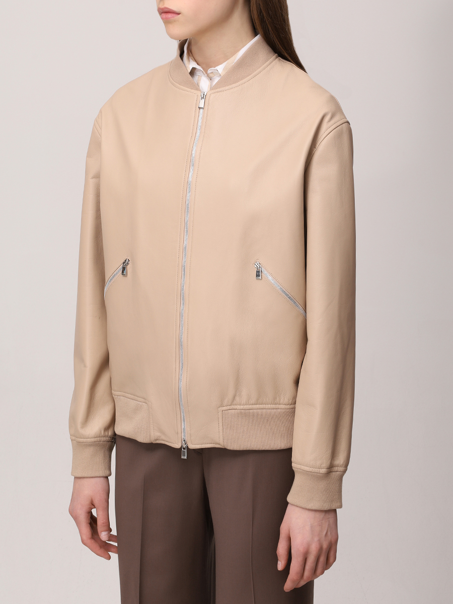 Куртка кожаная KITON D59674K0920F029 Бежевый  Фото 4