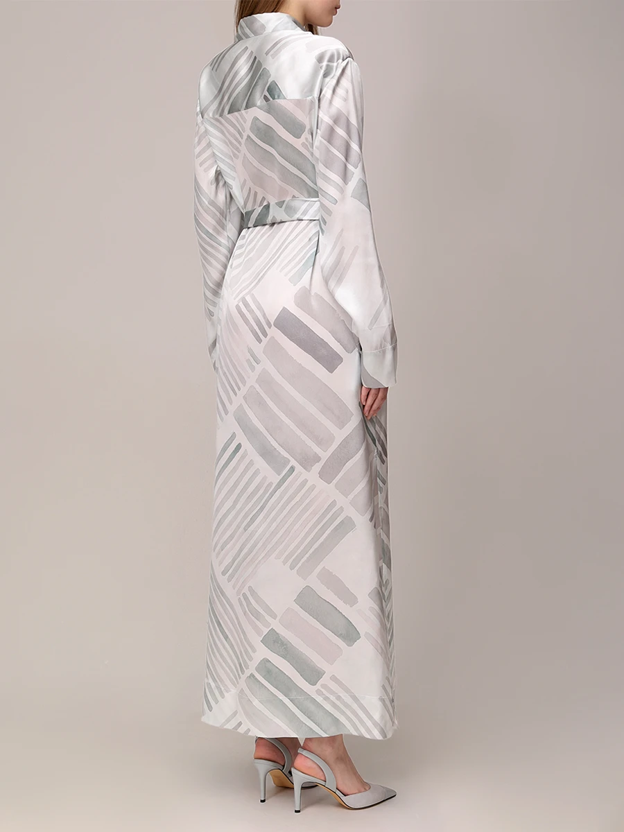 Платье шелковое KITON D58357K0926E02000 Голубой  Фото 3