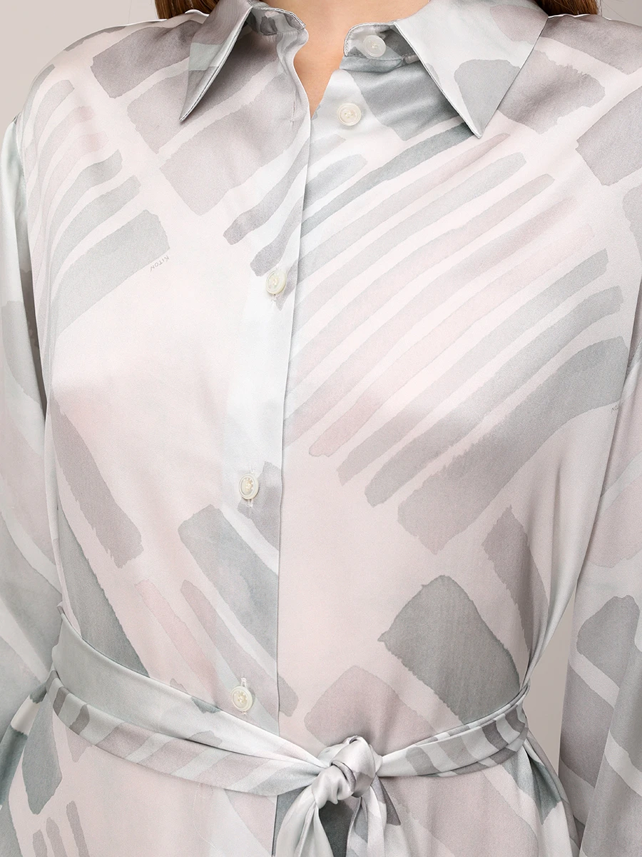 Платье шелковое KITON D58357K0926E02000 Голубой  Фото 5