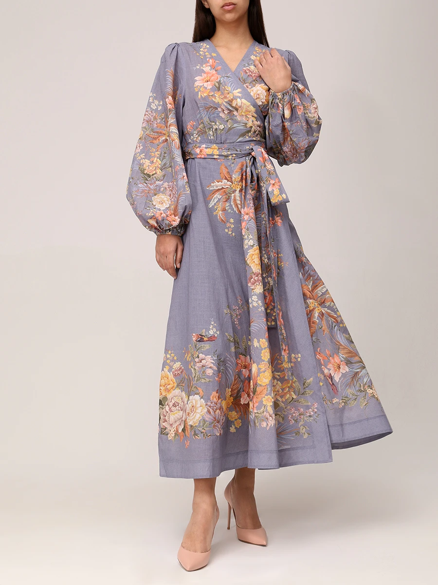 Платье хлопковое ZIMMERMANN 1179DRS253 Фиолетовый  Фото 2