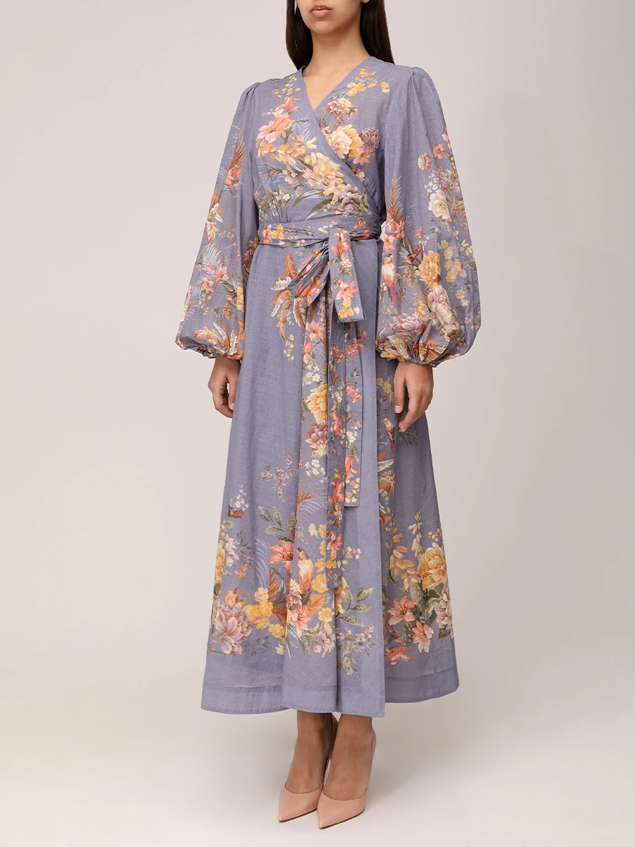 Платье хлопковое ZIMMERMANN 1179DRS253 Фиолетовый  Фото 4