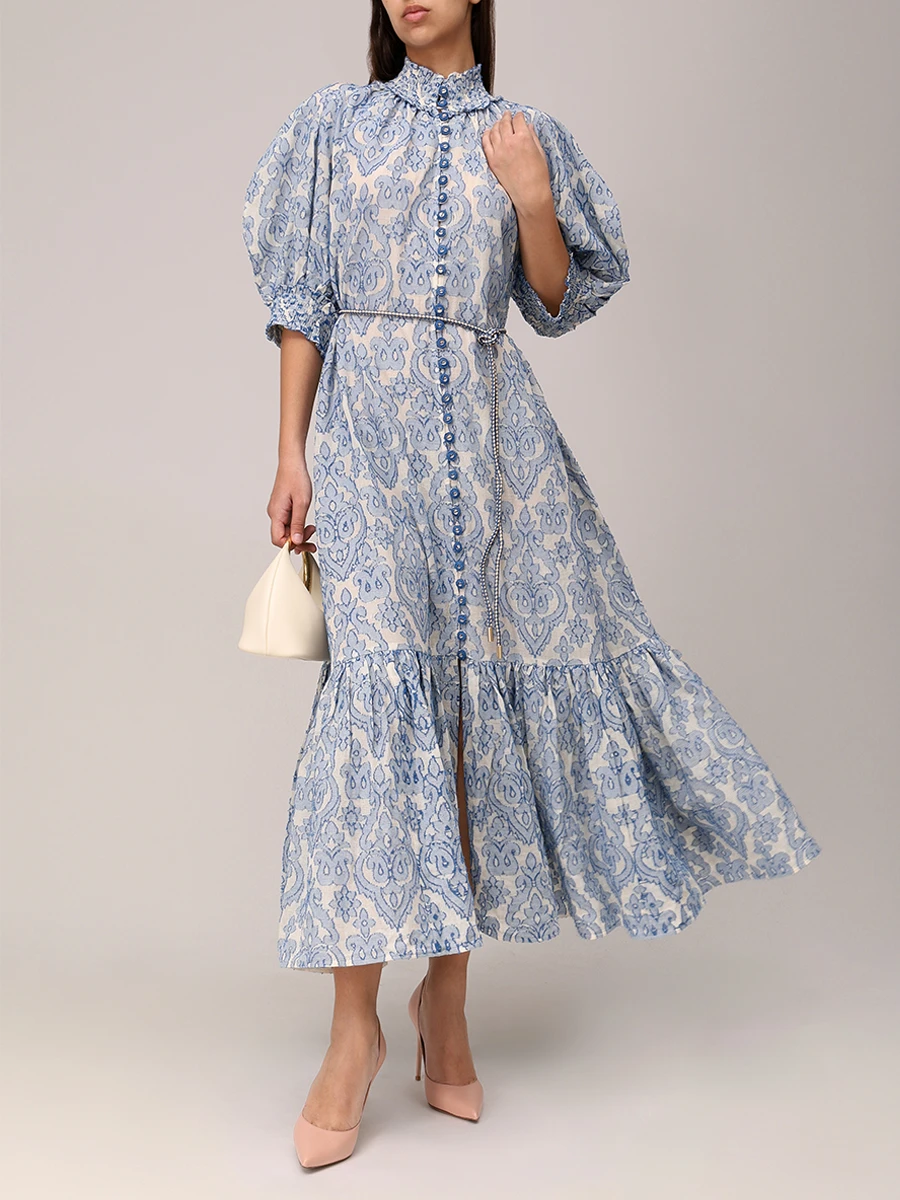 

Платье хлопковое, Голубой, 1744DRS251