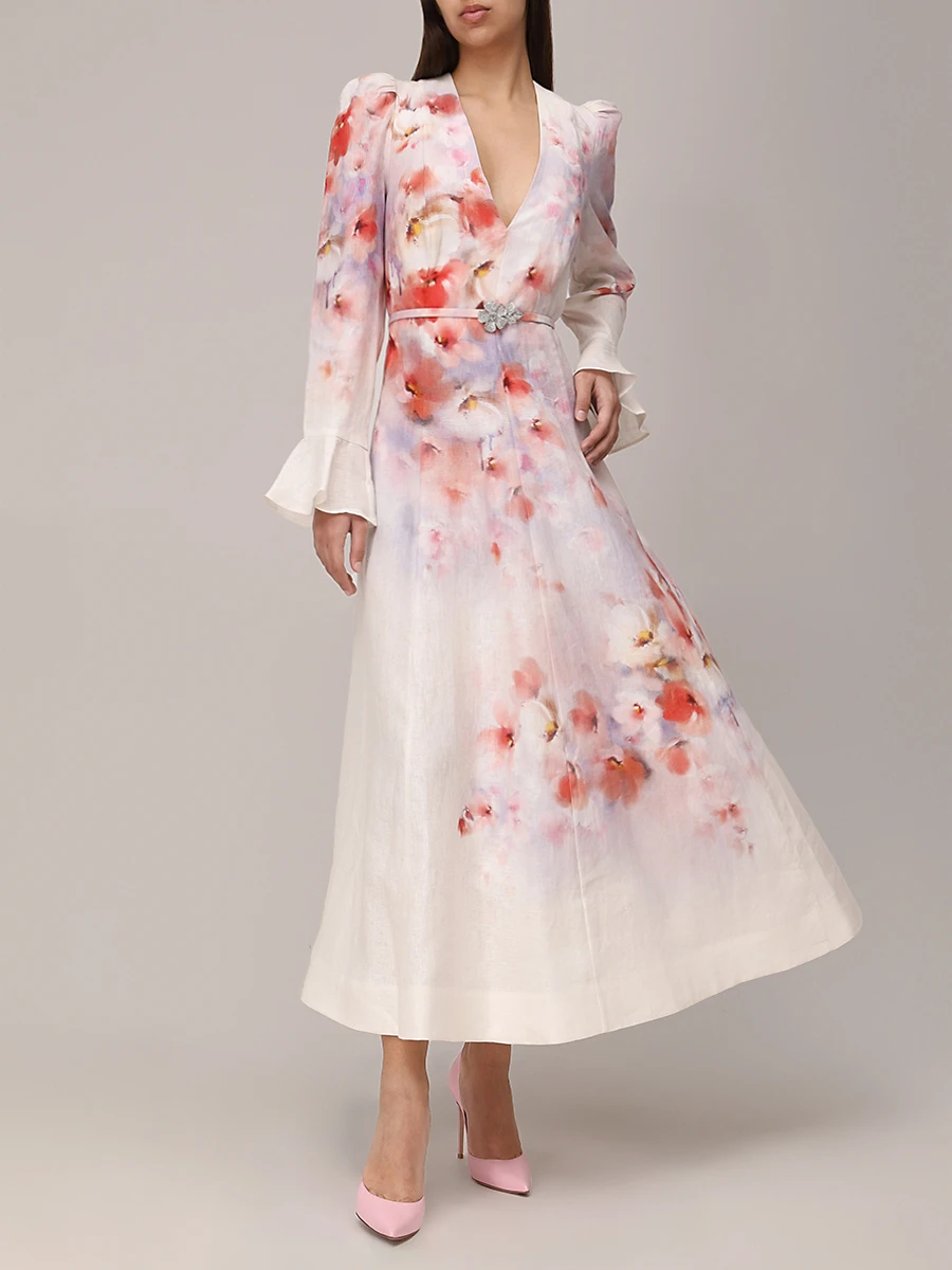 Платье льняное ZIMMERMANN 2344DR251 Мультиколор  Фото 2