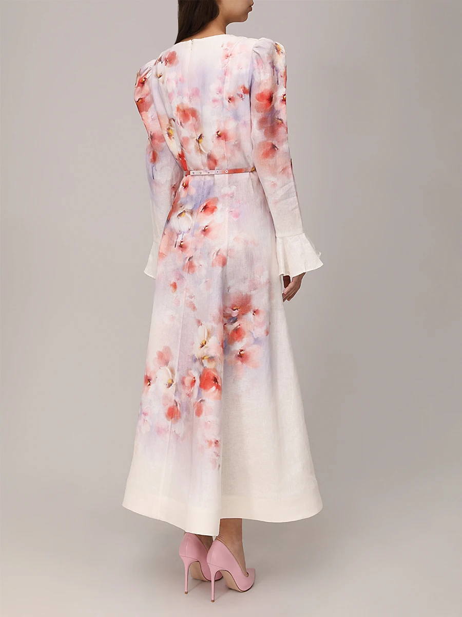 Платье льняное ZIMMERMANN 2344DR251 Мультиколор  Фото 3