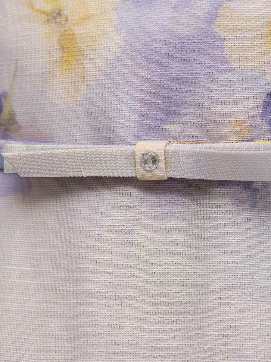 Платье из шелка и льна ZIMMERMANN 2445DR251 Фиолетовый  Фото 6