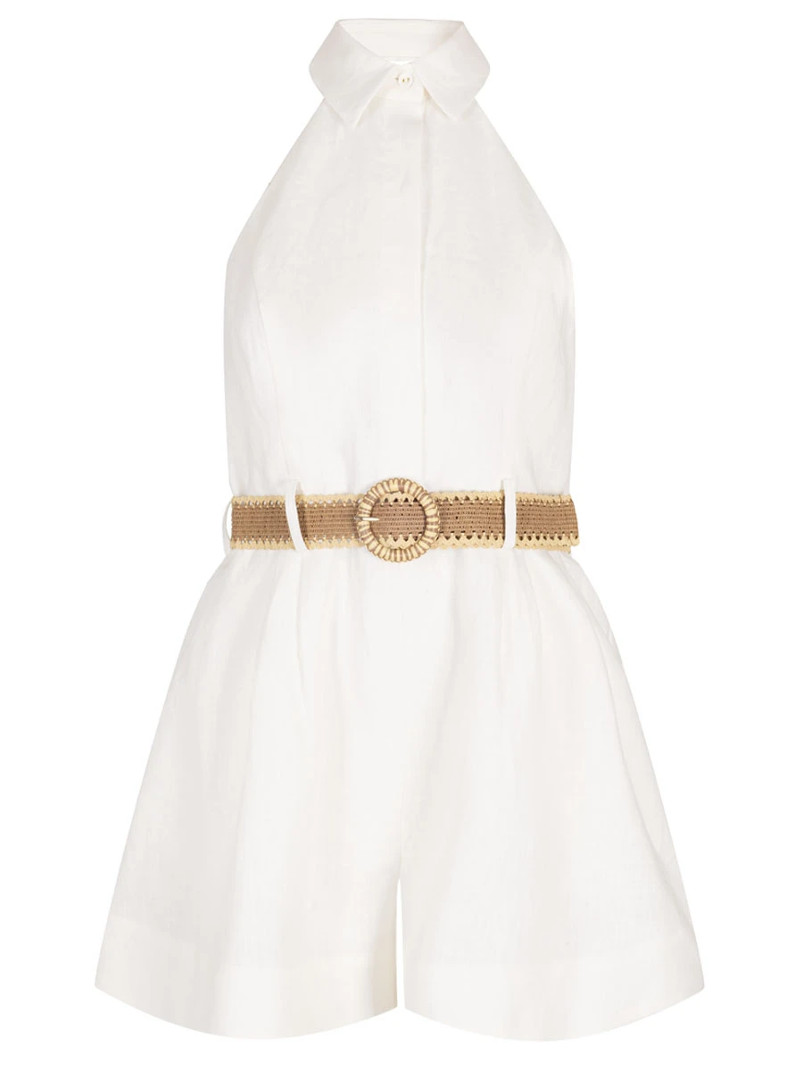 Комбинезон льняной ZIMMERMANN 3117YRS252IVO Бежевый 