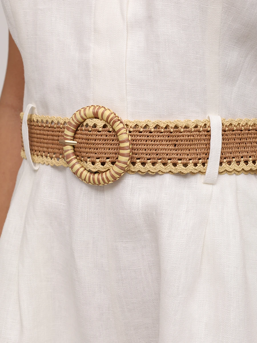 Комбинезон льняной ZIMMERMANN 3117YRS252IVO Бежевый  Фото 5