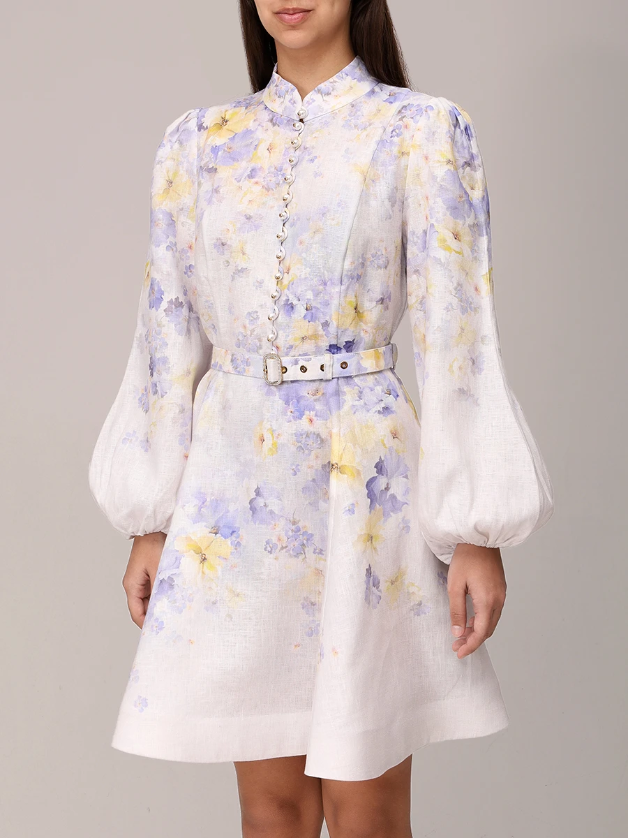 Платье льняное ZIMMERMANN 9142DR251 Мультиколор  Фото 4