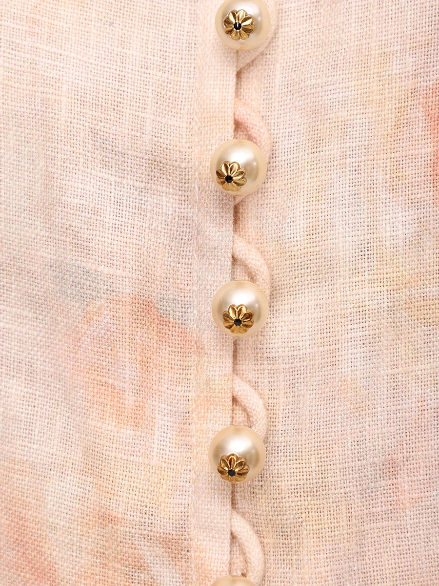 Платье льняное ZIMMERMANN 9143DR251 Бежевый  Фото 6