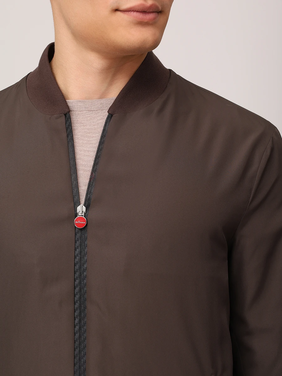 Бомбер однотонный KITON UBLMSEAK0750F09000 Коричневый  Фото 5
