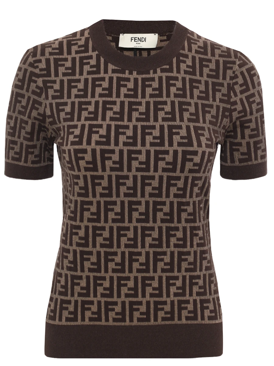 Джемпер хлопковый FENDI FZXC72ASJTF0GGE Коричневый 
