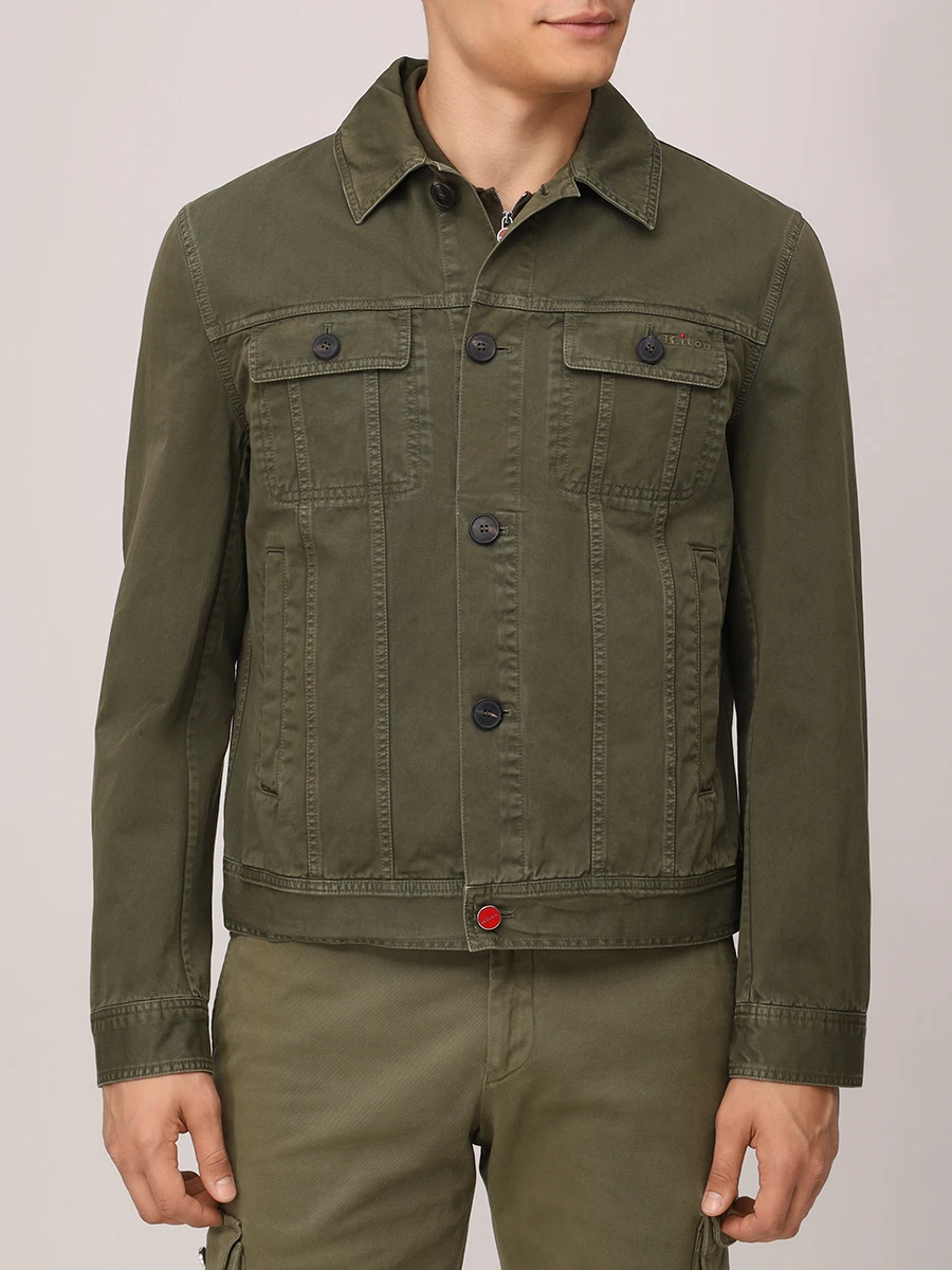 Куртка джинсовая KITON UW2122V0850F06001 Зеленый  Фото 4