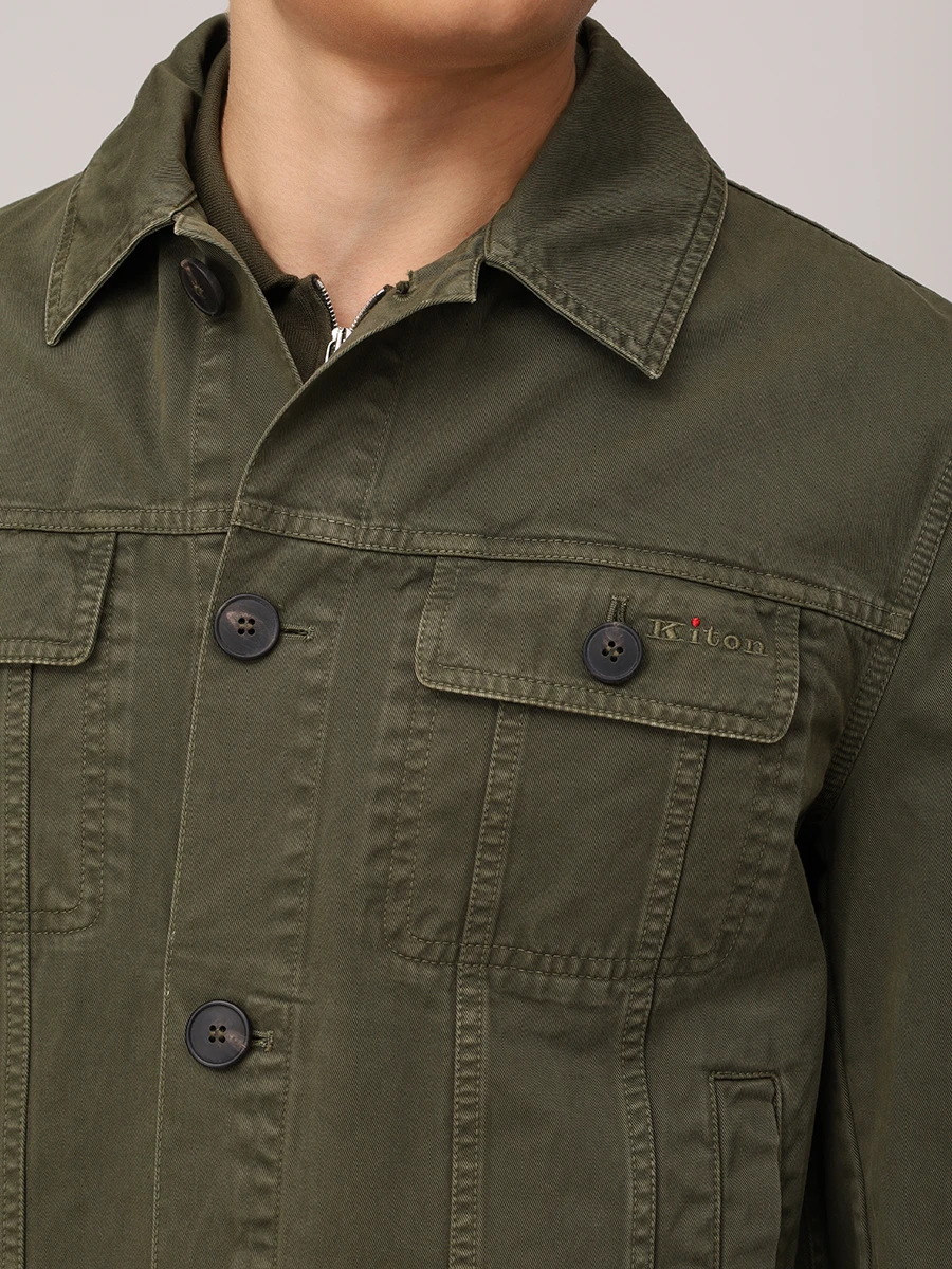 Куртка джинсовая KITON UW2122V0850F06001 Зеленый  Фото 5