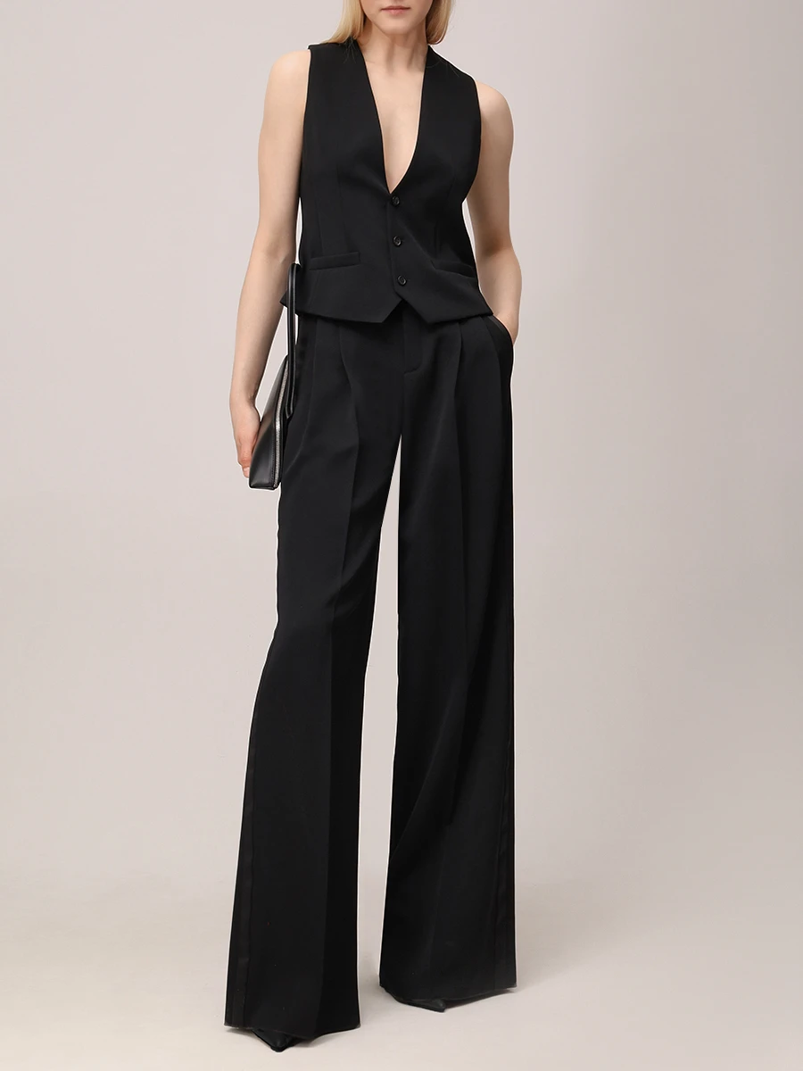 Жилет шерстяной SAINT LAURENT 818438-Y7E63-1000 Черный  Фото 2