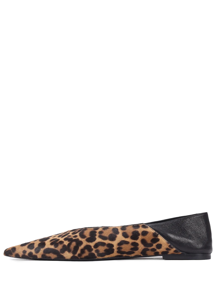 Балетки кожаные SAINT LAURENT 819319-AAENO-9869 Анималистичный принт  Фото 4
