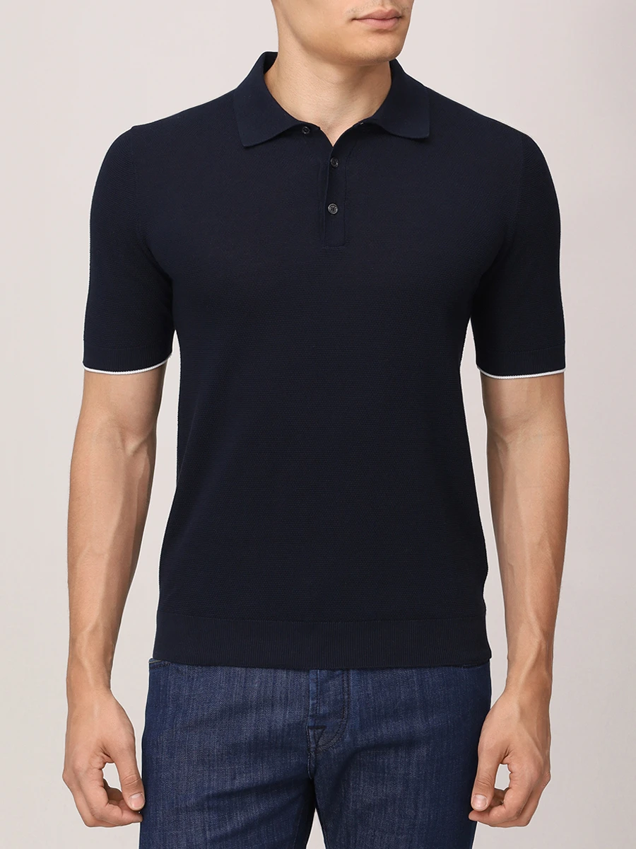 

Поло хлопковое, Синий, M5425-2021 1002 Темно -