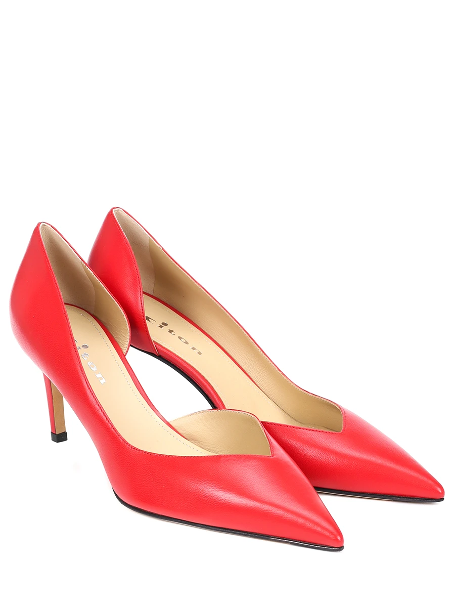 Туфли кожаные KITON D58820K0524F13001 Красный  Фото 2