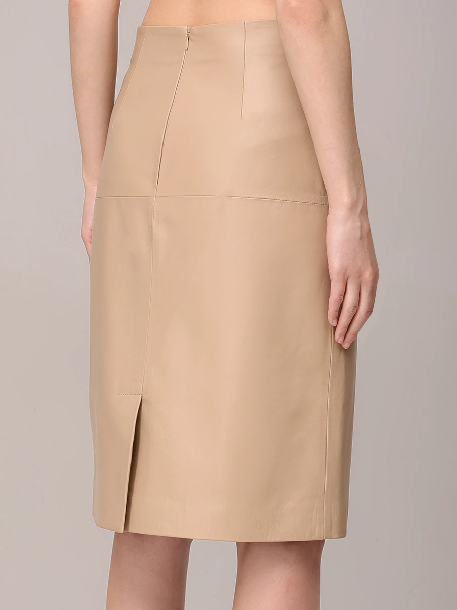 Юбка кожаная KITON D59272K0920F02003 Бежевый  Фото 3